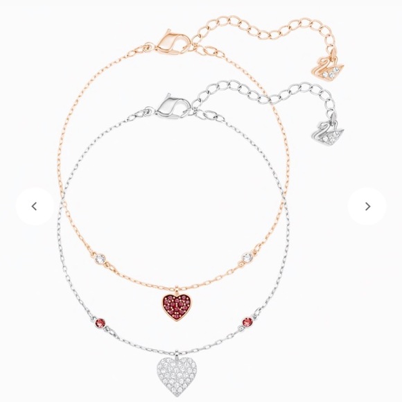 Swarovski Crystal Wishes Heart Bracelet Set